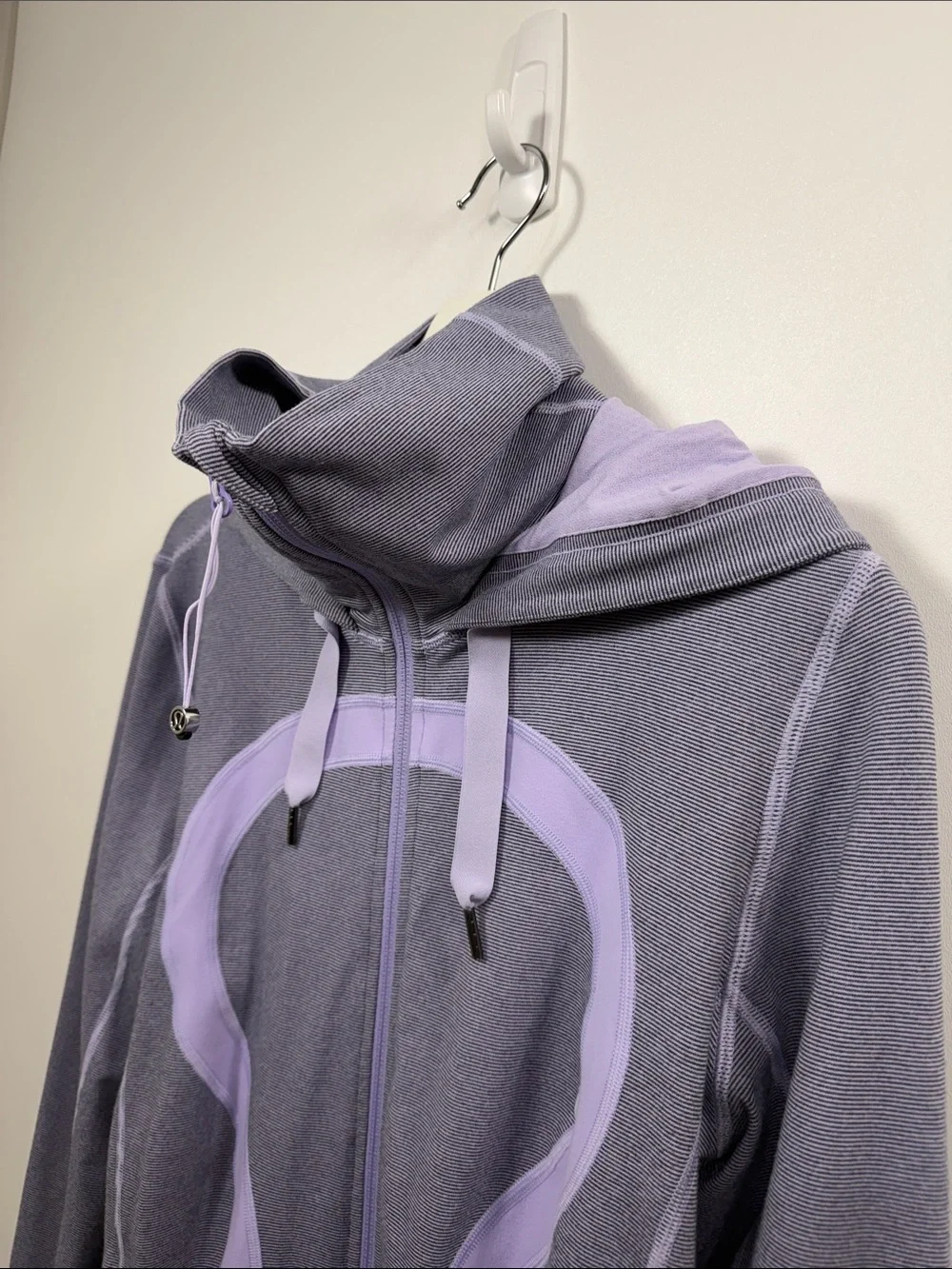 Lululemon Stride Full zip jacket purple stripes size 12